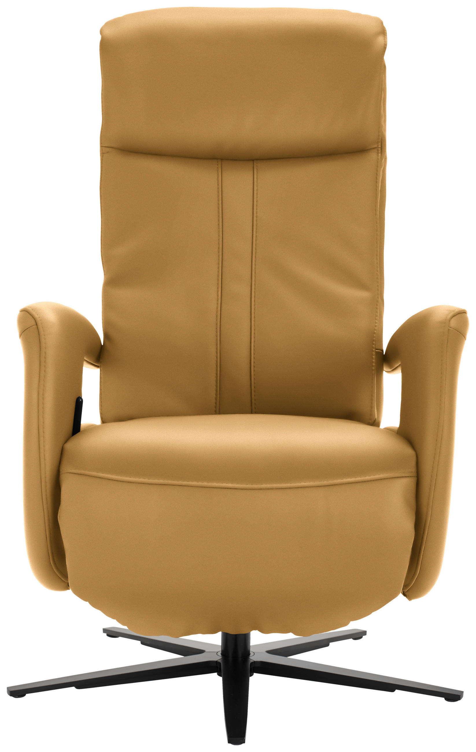 RELAXSESSEL in Leder Senfgelb  - Senfgelb/Schwarz, Design, Leder/Metall (71/112/83cm) - Dieter Knoll
