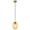 HÄNGELEUCHTE 15/120 cm    - Goldfarben/Schwarz, Basics, Glas/Textil (15/120cm) - Globo