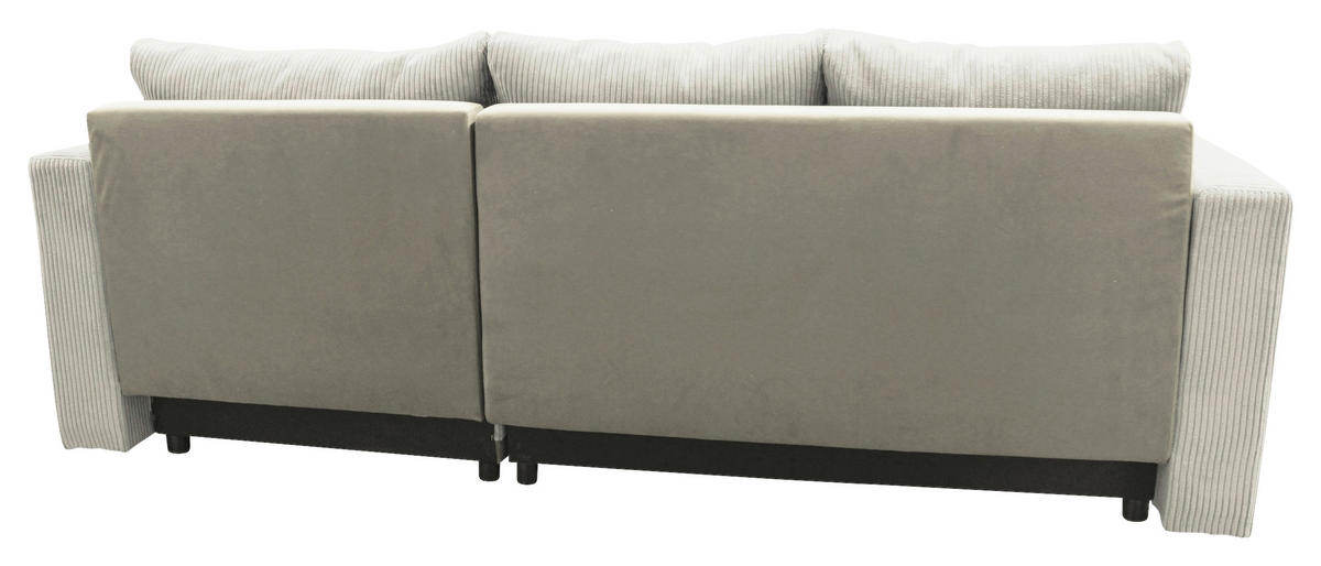 ECKSOFA STELLA in Plüsch Beige  234/166 cm  - Beige/Schwarz, Design, Kunststoff/Textil (234/166cm) - MID.YOU