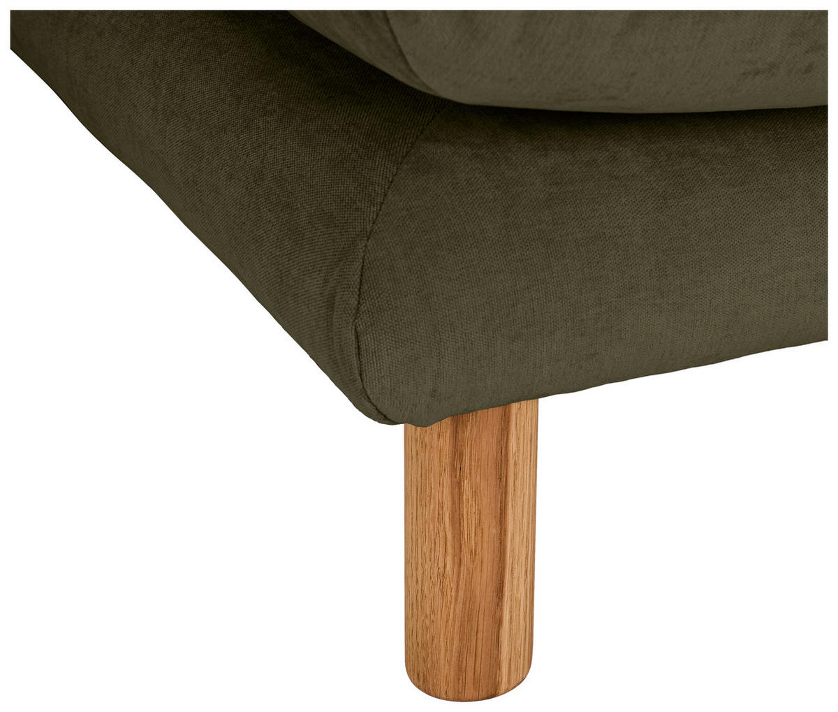 ECKSOFA Dunkelgrün Chenille  - Dunkelgrün/Buchefarben, KONVENTIONELL, Holz/Textil (276/162cm) - Carryhome