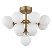 DECKENLEUCHTE  56/43 cm    - Goldfarben/Opal, LIFESTYLE, Glas/Metall (56/43cm) - Globo