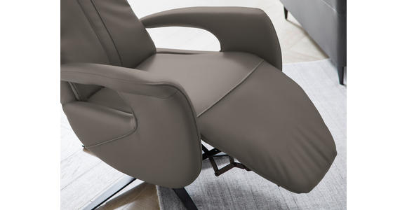 RELAXSESSEL in Leder Graubraun  - Graubraun/Schwarz, Design, Leder/Metall (71/112/83cm) - Dieter Knoll