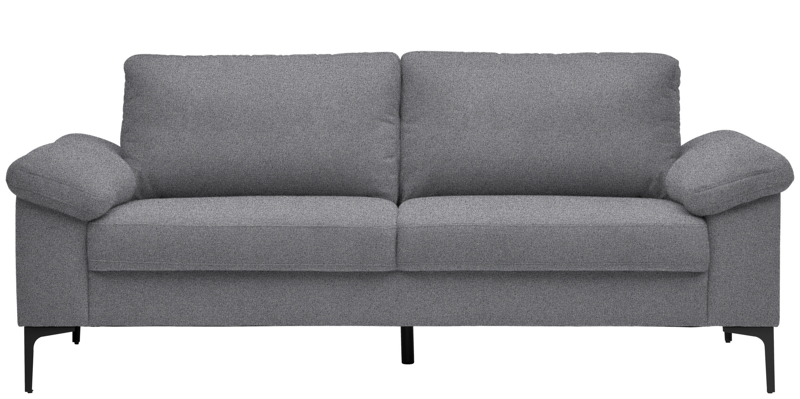 2,5-SITZER in Flachgewebe Grau  - Schwarz/Grau, Design, Textil/Metall (206/86/97cm) - Pure Home Lifestyle