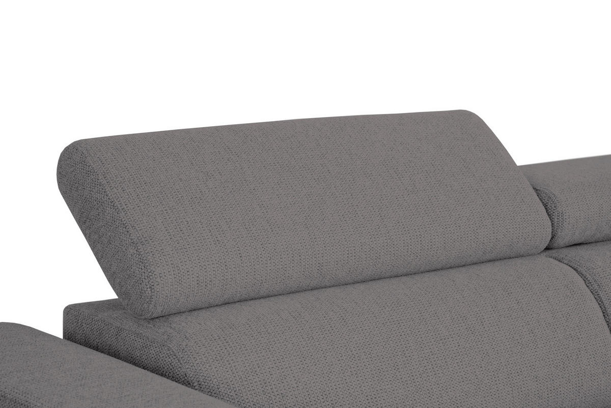 ECKSOFA in Struktur Anthrazit  - Anthrazit/Schwarz, Design, Kunststoff/Textil (284/205cm) - MID.YOU