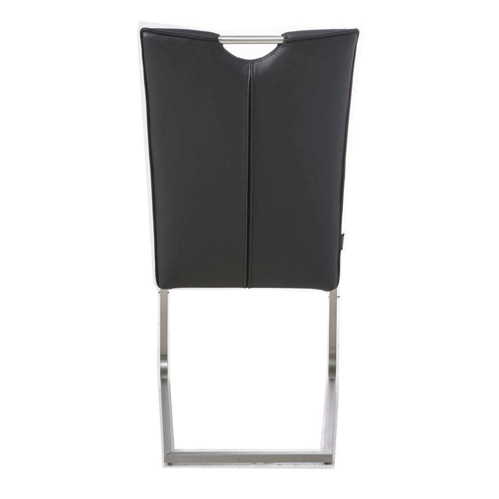 Thumbnail - Novel Schwingstuhl, Schwarz, Edelstahl, Metall, Leder, Echtleder, Dickleder, U-Form, 48x98.5x62 cm, Esszimmer, Stühle, E...