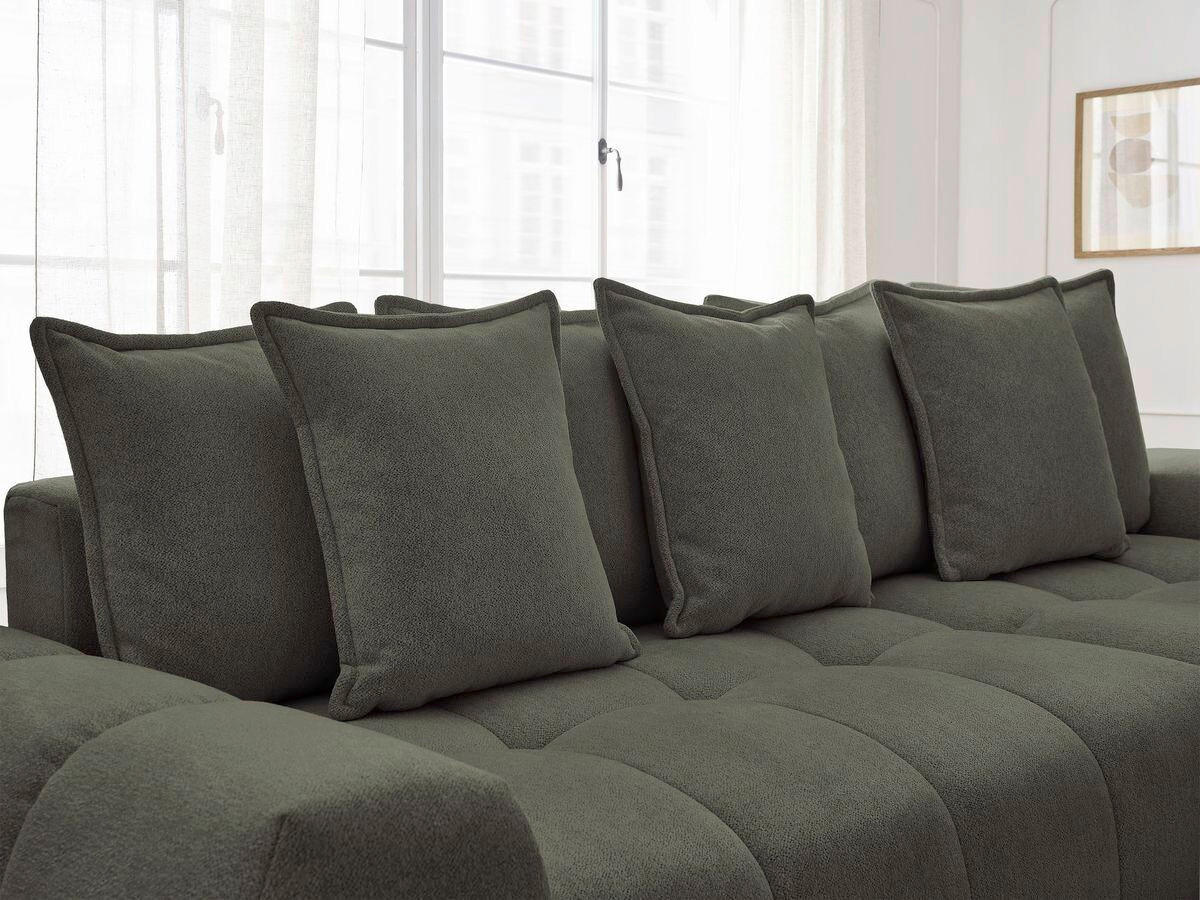 ECKSCHLAFSOFA EVEREST  mit Rücken echt, Armteil links, Armteil rechts Flachgewebe Grün  - Schwarz/Grün, MODERN, Kunststoff/Textil (318/180cm) - Livetastic
