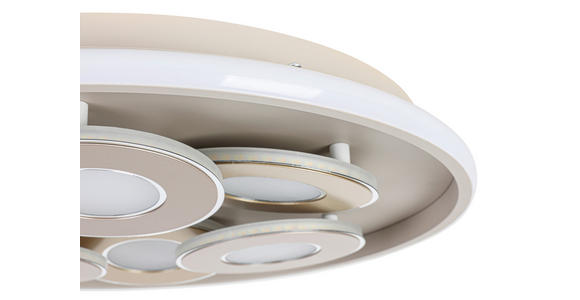 LED-DECKENLEUCHTE Ilok 50/5 cm  - Sandfarben/Chromfarben, Design, Kunststoff/Metall (50/5cm) - Novel