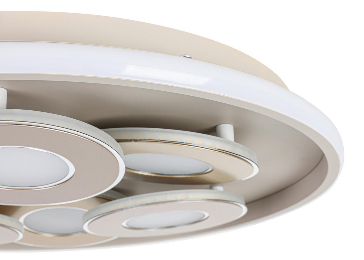 LED-DECKENLEUCHTE Ilok 50/5 cm  - Sandfarben/Chromfarben, Design, Kunststoff/Metall (50/5cm) - Novel