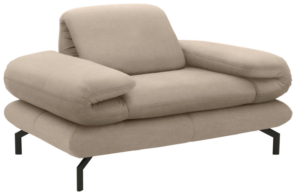 SESSEL Webstoff Beige    - Beige/Schwarz, Design, Textil/Metall (139 (197)/83 (110)/98cm) - LOOKS by W.Joop