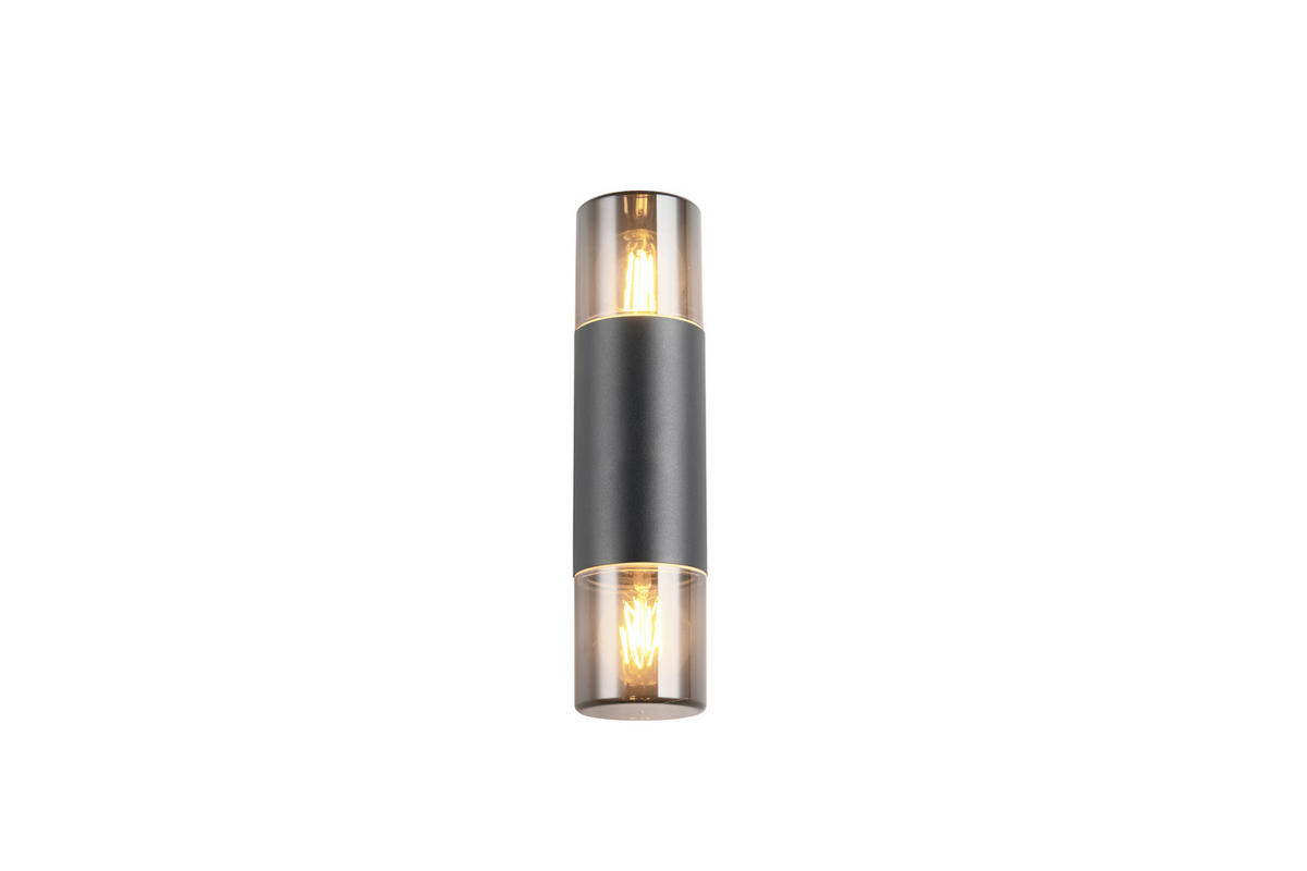 AUSSENWANDLEUCHTE - Schwarz/Grau, Design, Kunststoff/Metall (33/8,5/11,8cm) - Trio Leuchten