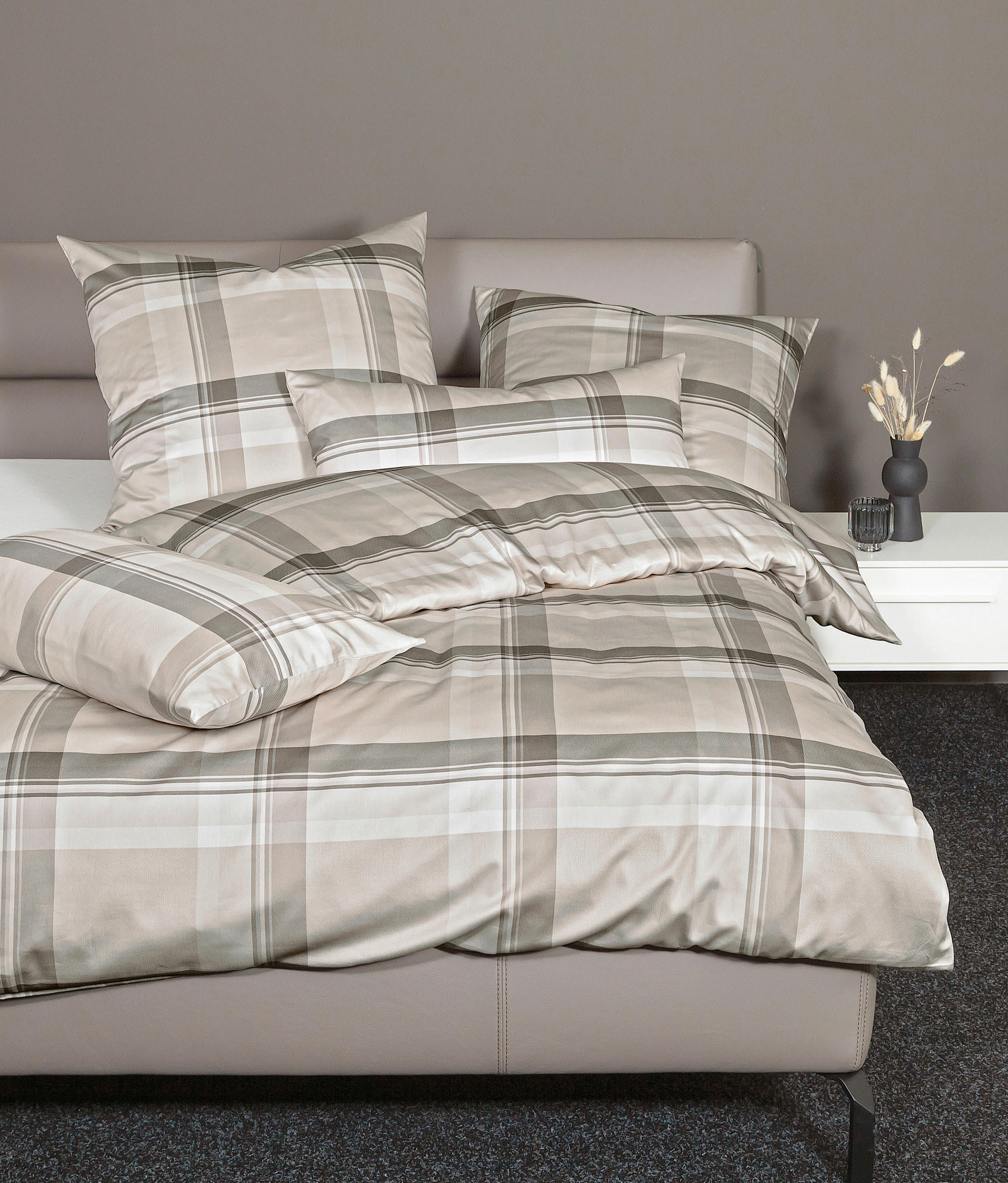 BETTWÄSCHE 135/200 cm Makosatin  - Beige/Naturfarben, Design, Textil (135/200cm) - Janine