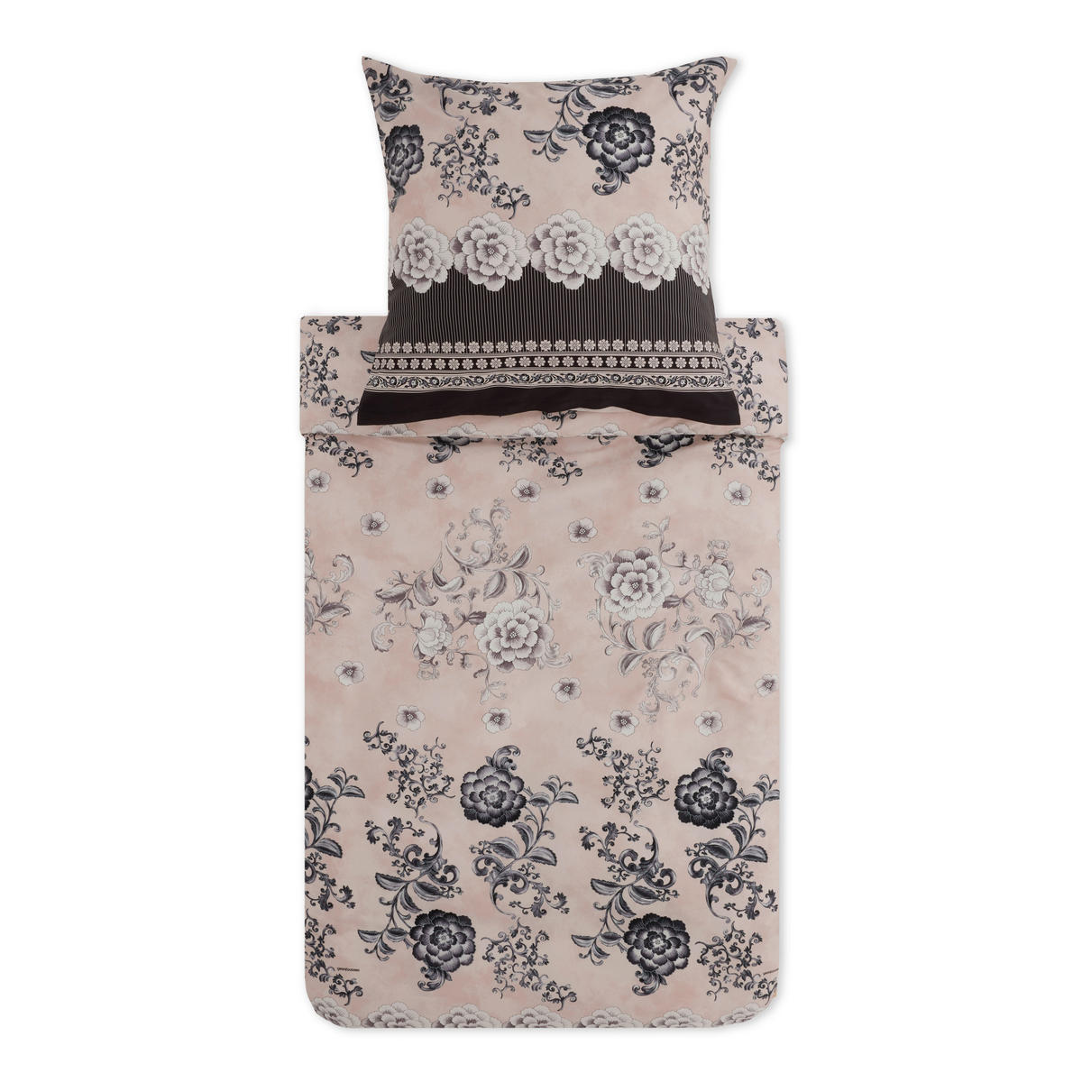 BETTWÄSCHE Paraggi Satin 135/200 cm  - Schwarz, KONVENTIONELL, Textil (135/200cm) - Bassetti