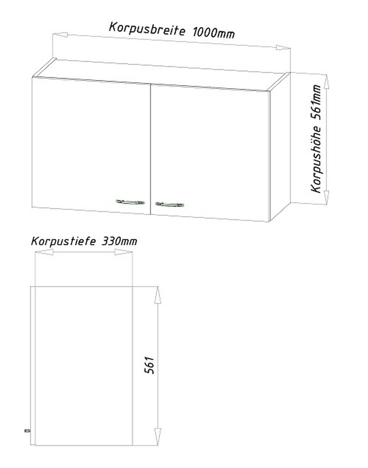 MINIKÜCHE 100 cm   in Weiss, Eichefarben  - Weiss/Edelstahlfarben, Modern, Holzwerkstoff/Kunststoff (100cm) - Respekta