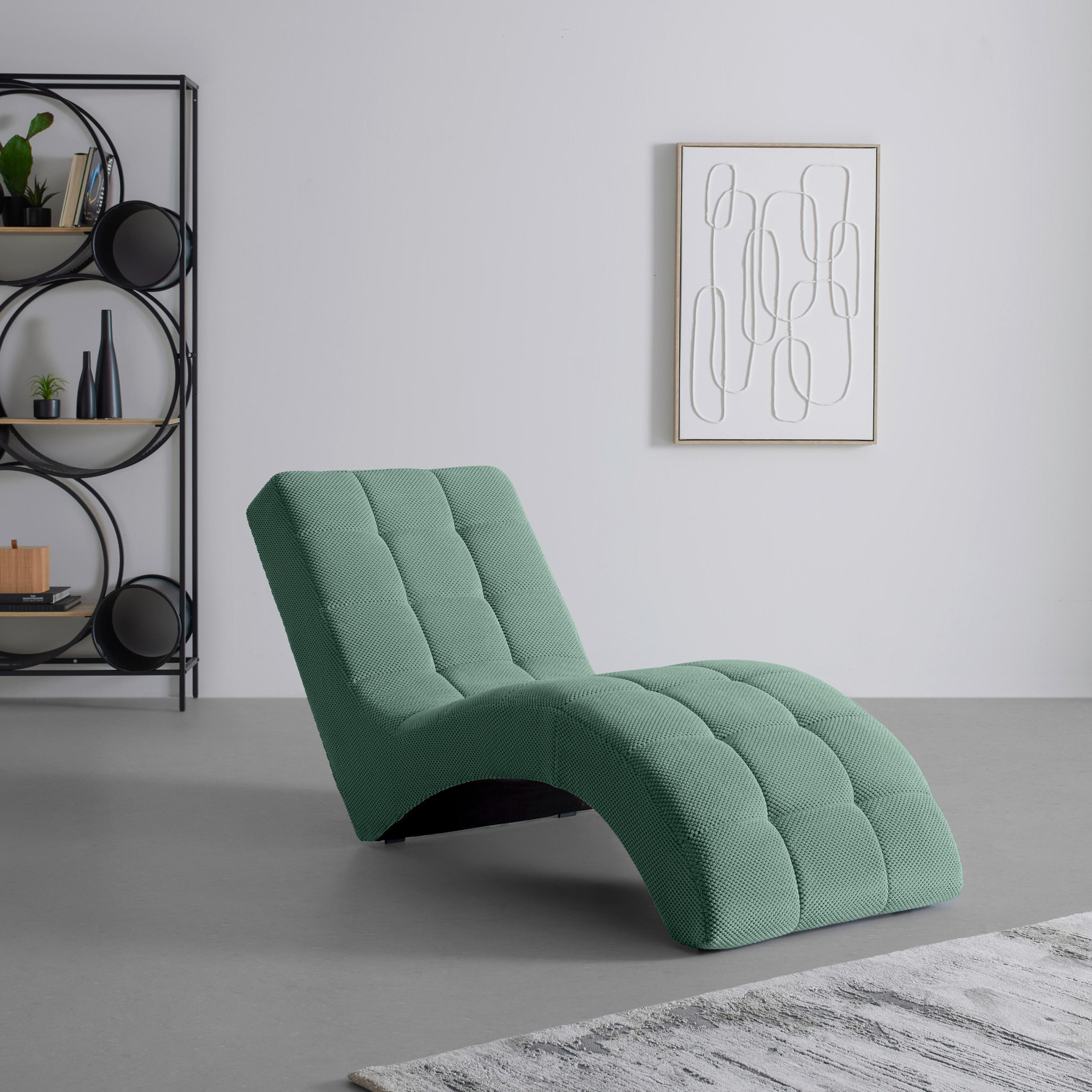 LIGGFÅTÖLJ i vävt tyg turkos  - turkos/svart, Modern, textil/plast (68/80/167cm) - MID.YOU