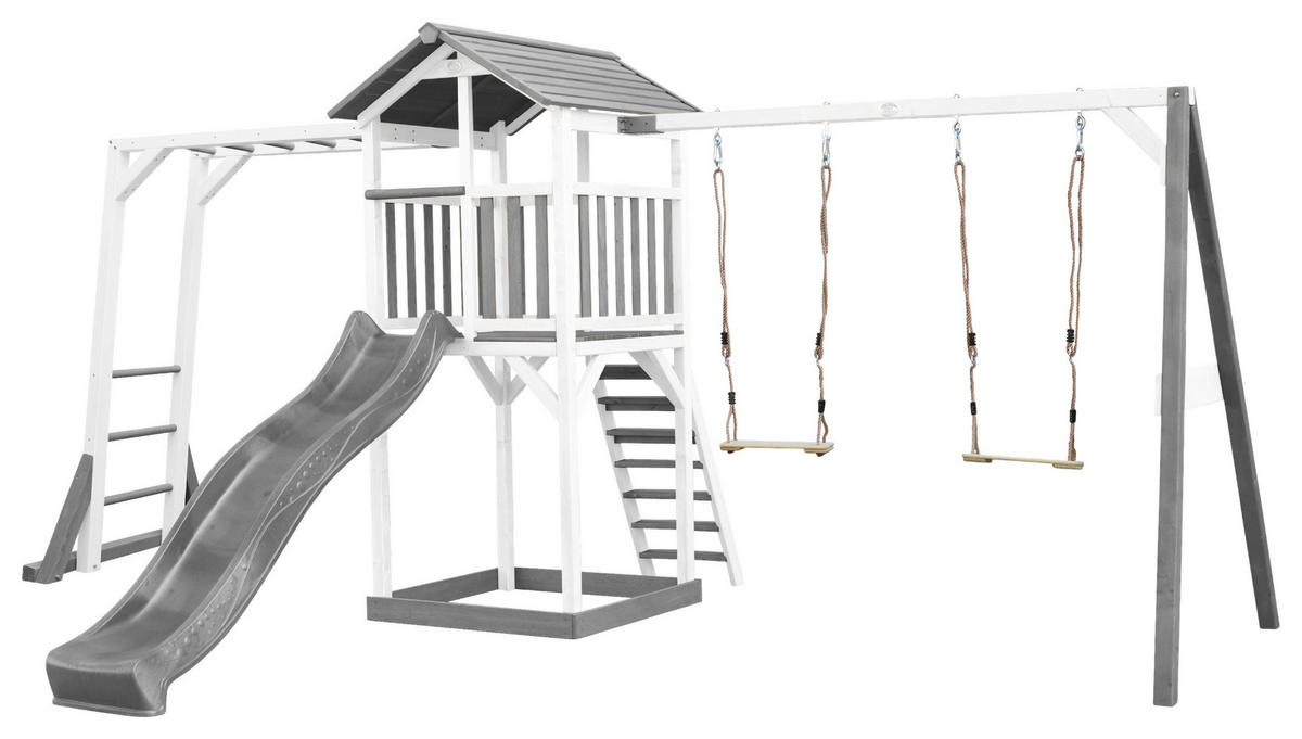 SPIELTURM 29,5/9,5/218 cm  - Weiss/Grau, Konventionell, Holz (29,5/9,5/218cm)