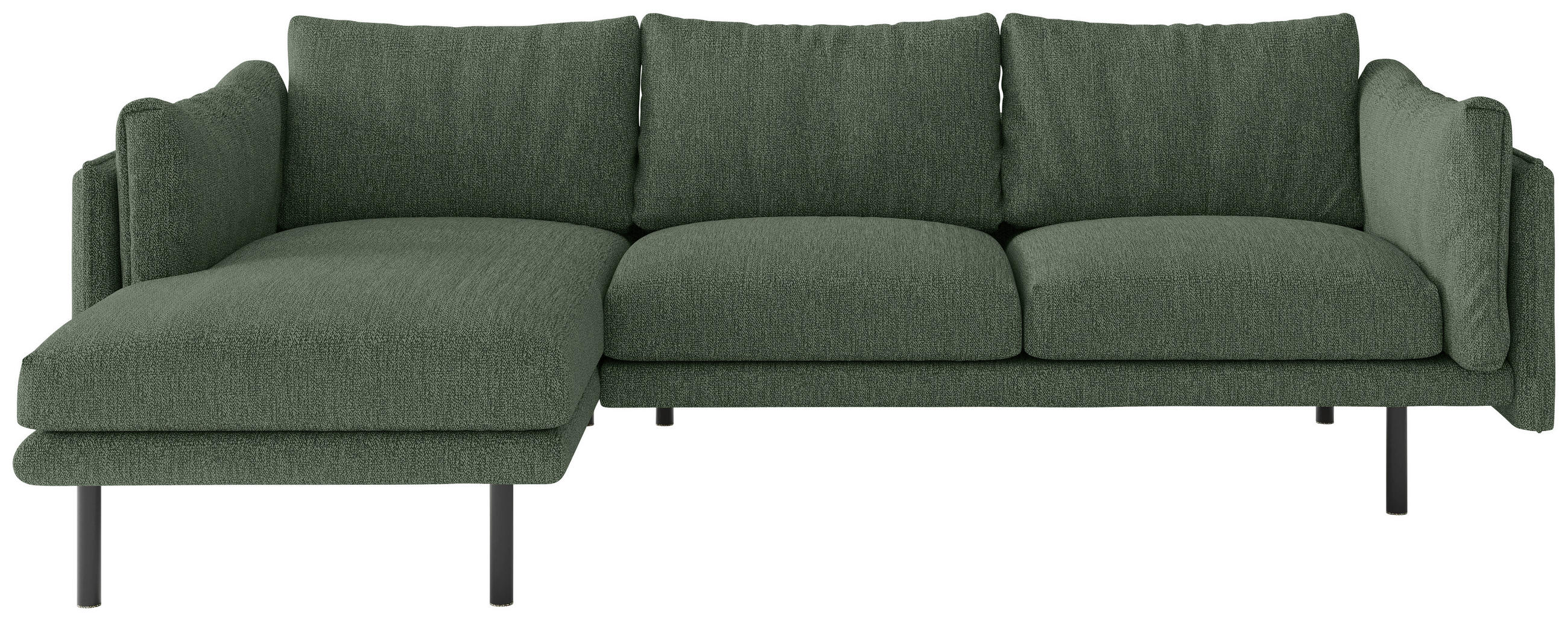 ROHOVÁ SEDACIA SÚPRAVA, textil, zelená - čierna/zelená, Design, kov/textil (160/268/100cm) - Livetastic