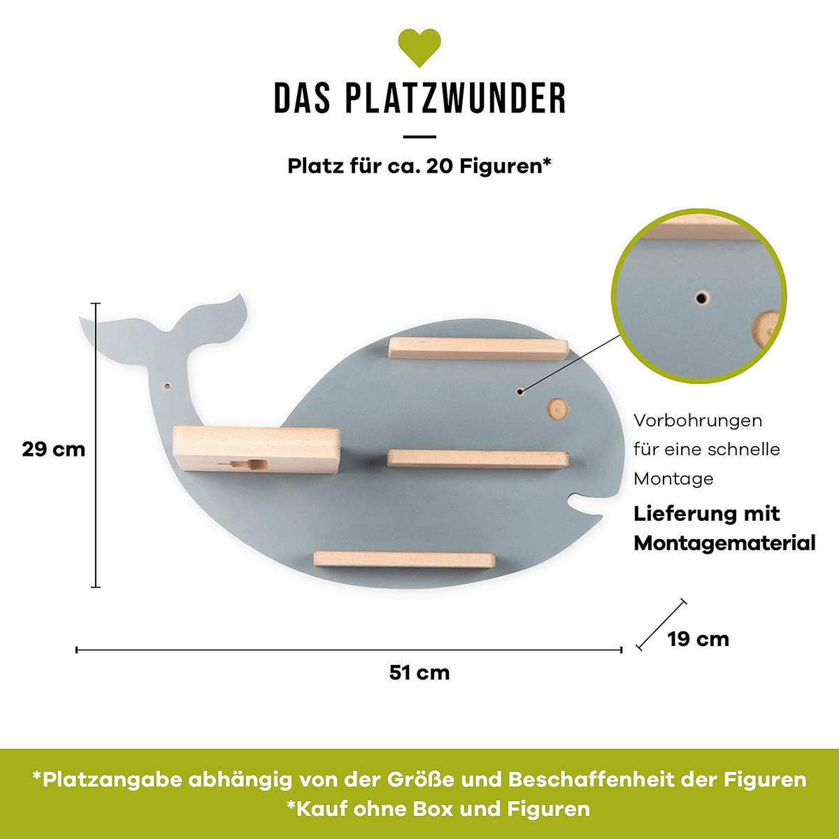 KINDERREGAL Grau  - Grau, MODERN, Holzwerkstoff (51/29/19cm) - MID.YOU