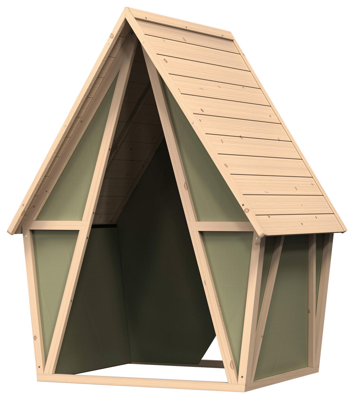 SPIELHAUS  - Grün, Konventionell, Holz/Kunststoff (114/124/164cm) - EXIT Toys