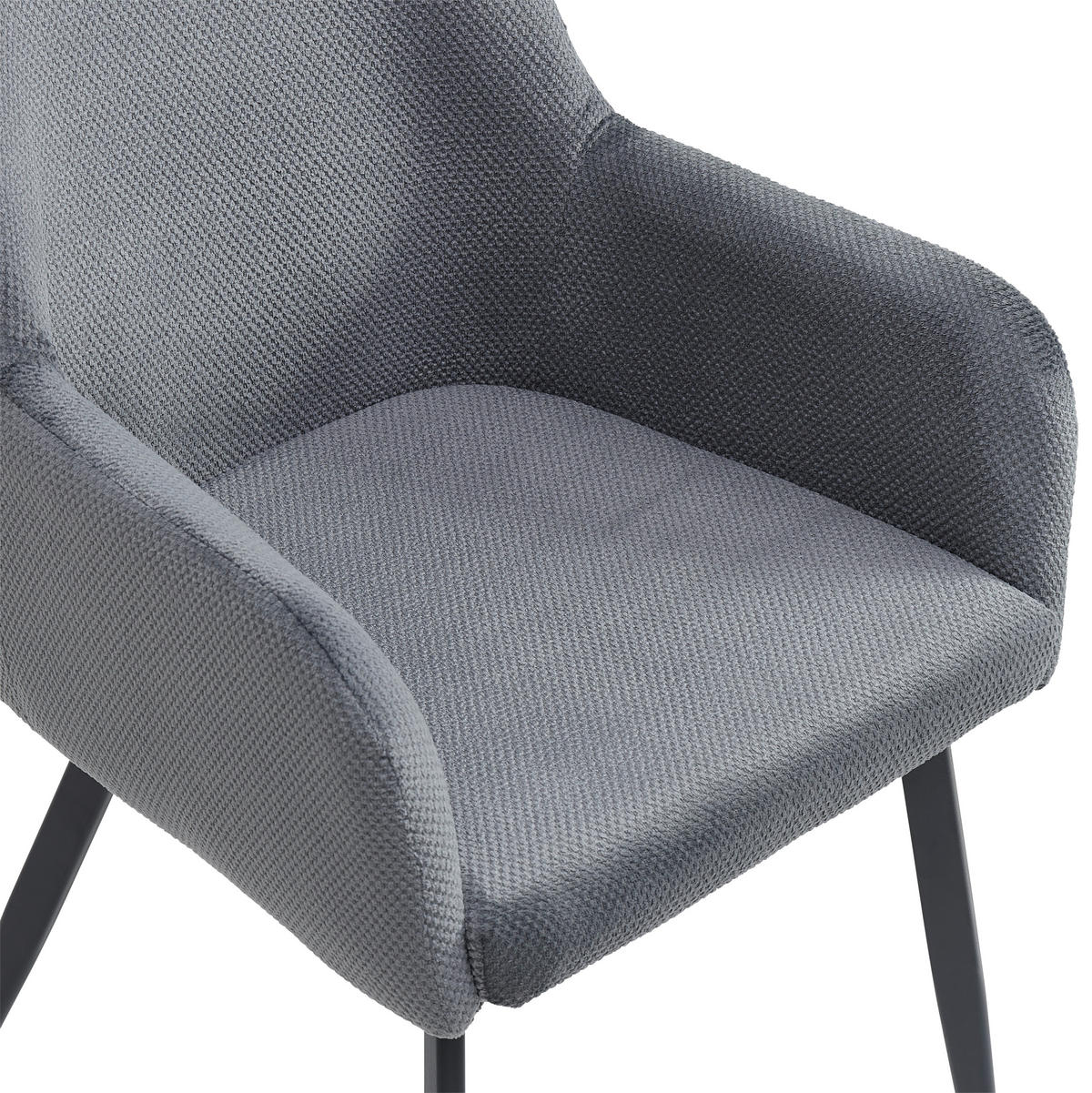ARMLEHNSTUHL  in Eisen Webstoff  - Schwarz/Grau, LIFESTYLE, Textil/Metall (56/87/60cm) - MID.YOU