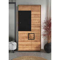 VITRINE  in massiv Wildeiche Schwarz, Wildeiche  - Wildeiche/Schwarz, Basics, Holz (100/203/40cm) - Livetastic