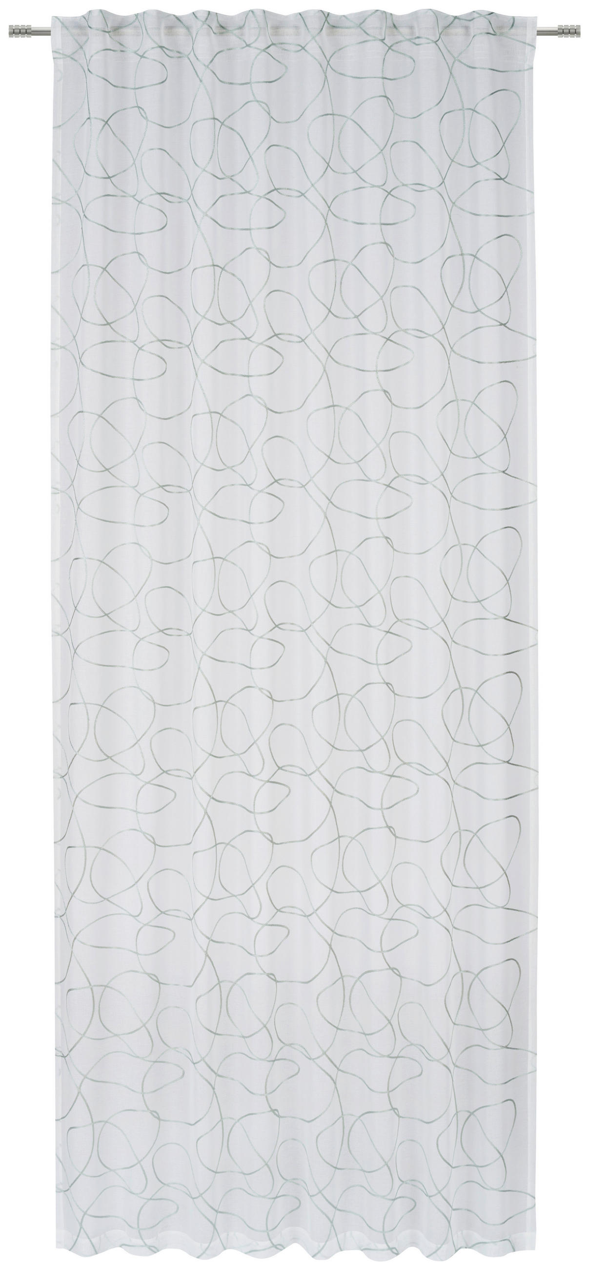 FERTIGVORHANG transparent  - Weiss/Jadegrün, Design, Textil (135/245cm) - Esposa