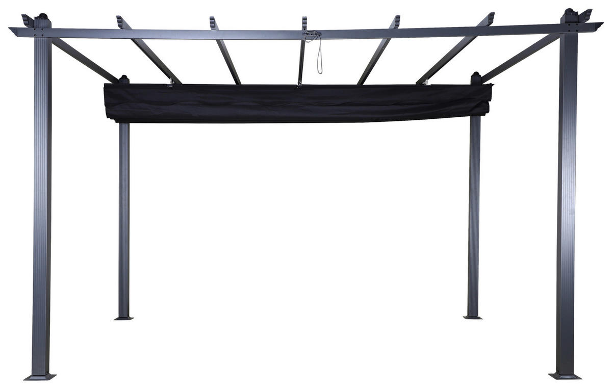 PERGOLA - svart, Klassisk, metall/textil (395/245/295cm) - Gardenson