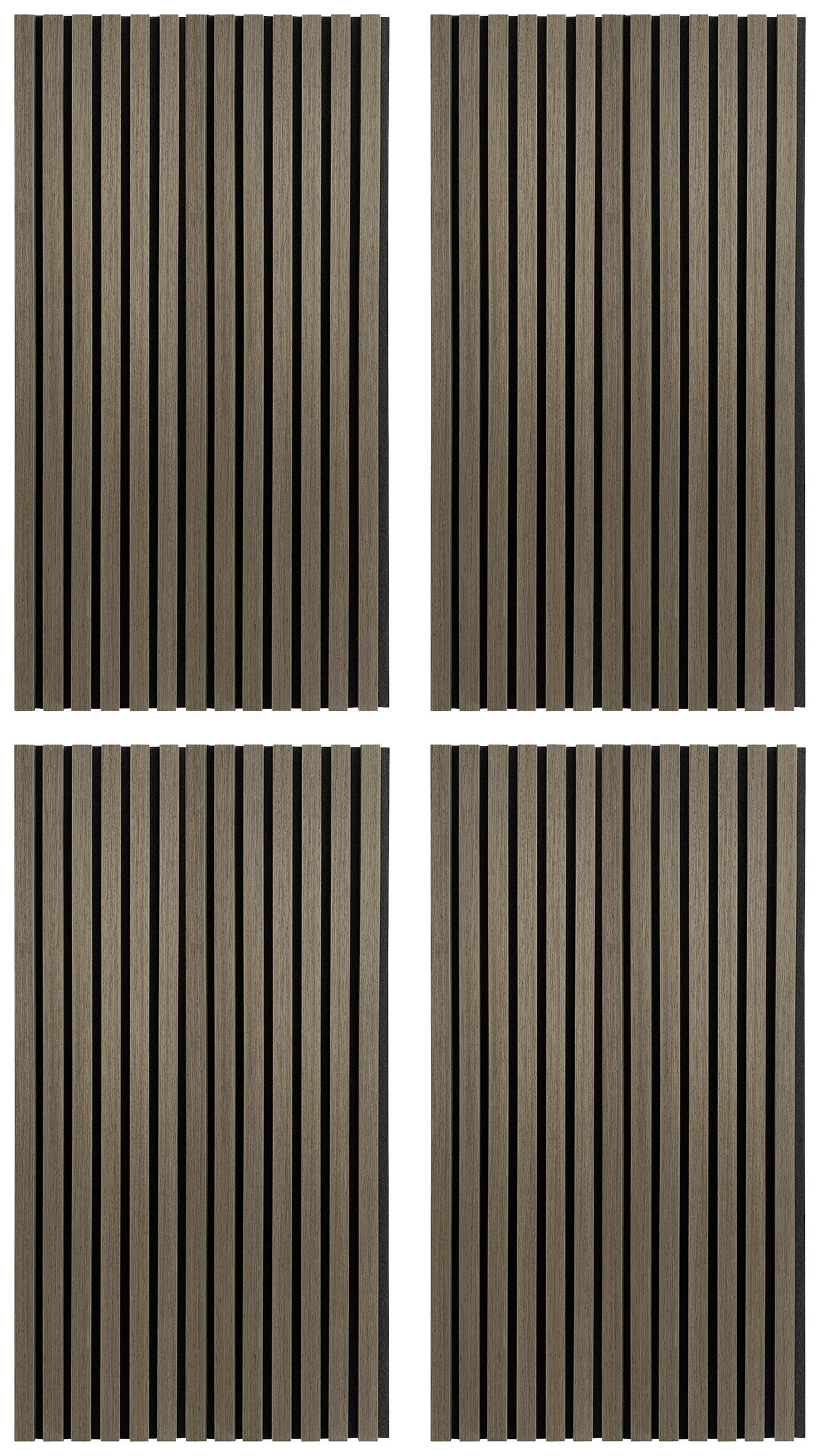 AKUSTIKPANEEL Echtholz 4 Stück  - Walnussfarben/Schwarz, KONVENTIONELL, Holz/Kunststoff (104/52/2,2cm) - Xora