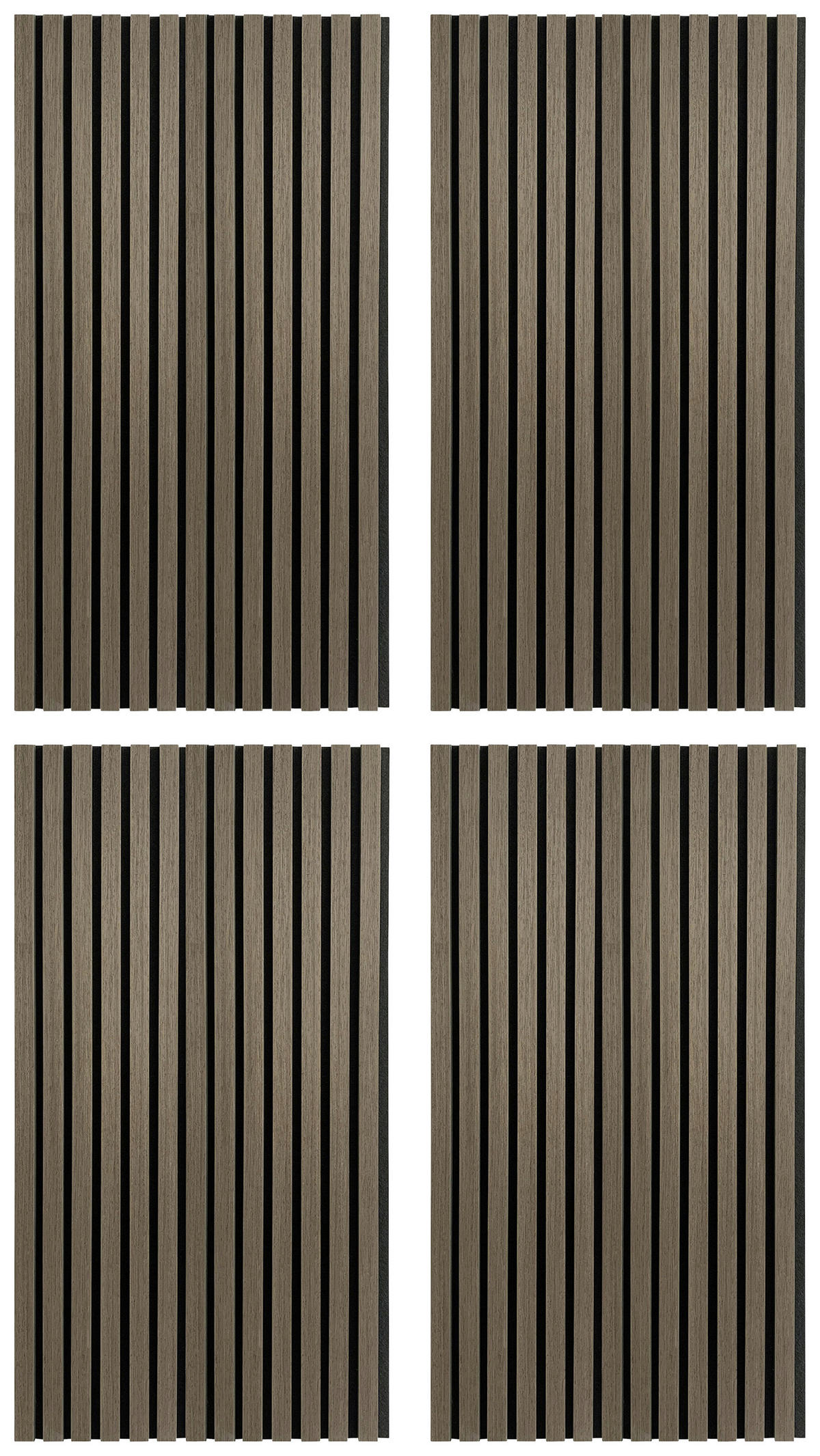 AKUSTIKPANEEL Echtholz 4 Stück  - Walnussfarben/Schwarz, KONVENTIONELL, Holz/Kunststoff (104/52/2,2cm) - Xora