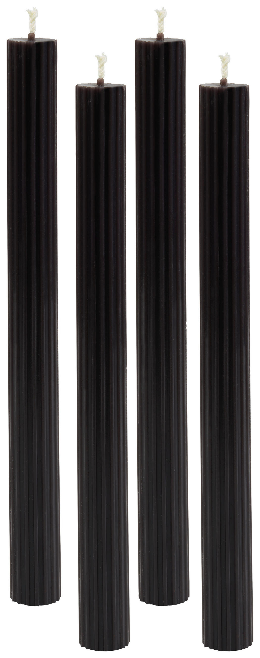  STABKERZENSET  - Schwarz, Basics, Naturmaterialien/Paraffin (2,3/25cm)