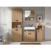 BADEZIMMER 4-teilig  in 150 cm  - Schwarz/Eiche Artisan, Basics, Holzwerkstoff/Kunststoff (150cm) - MID.YOU