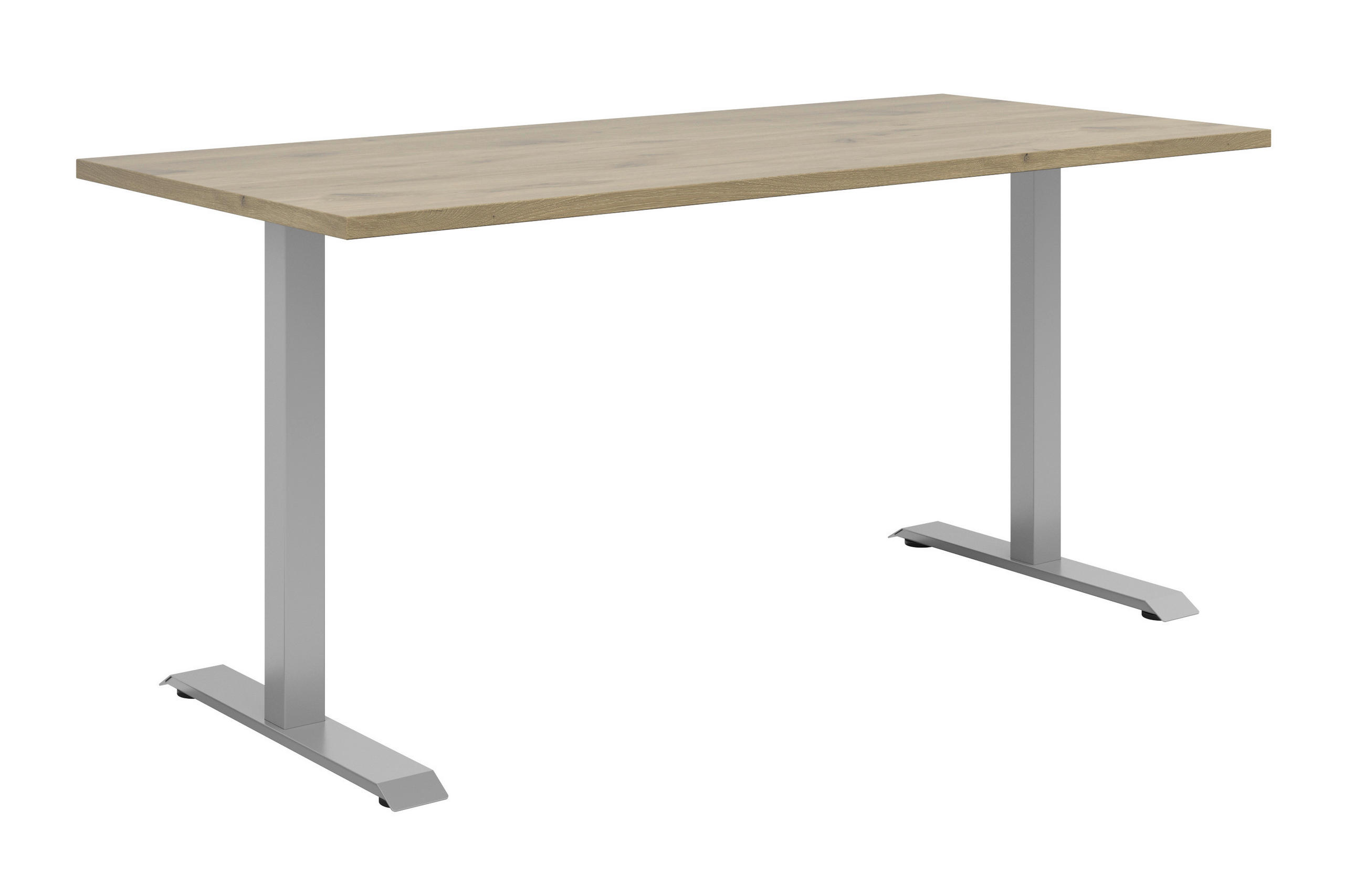 SCHREIBTISCH 160/80/75,8 cm  in Eichefarben  - Eichefarben/Weiß, KONVENTIONELL, Holzwerkstoff/Metall (160/80/75,8cm) - Voleo