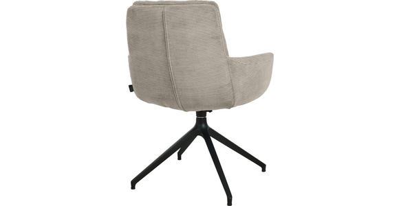 ARMLEHNSTUHL  Stoffauswahl, Typenauswahl, Sitzfläche 360° drehbar, Gestellauswahl Cord  - Sandfarben/Schwarz, Design, Textil/Metall (63/90/69cm) - Johann Jakob