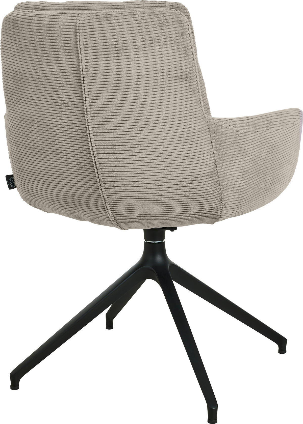 ARMLEHNSTUHL  in Eisen Cord  - Sandfarben/Schwarz, Design, Textil/Metall (63/90/69cm) - Johann Jakob