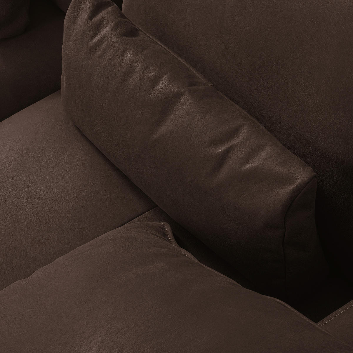 2-SITZER-SOFA  in Echtleder Dunkelbraun   - Dunkelbraun/Beige, Design, Leder/Kunststoff (240/85/123cm) - Livetastic