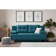 SCHLAFSOFA Flachgewebe Blau  - Blau/Hellgrau, MODERN, Textil/Metall (197/88/89cm) - Novel