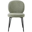 STUHL  in Eisen Leinenoptik Holz, Metall, Textil  - Schwarz/Grün, Design, Holz/Textil (49/86/64cm) - Ambia Home