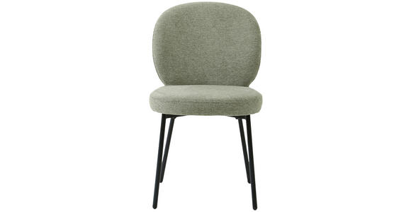 STUHL in Eisen Leinenoptik Holz, Metall, Textil - Schwarz/Grün, Design, Holz/Textil (49/86/64cm) - Ambia Home