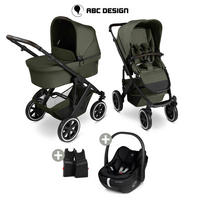 KINDERWAGENSET Salsa 5 Air 3in1 Set Calla  - Schwarz/Olivgrün, Basics, Textil/Metall (63/118/95.5cm) - ABC Design