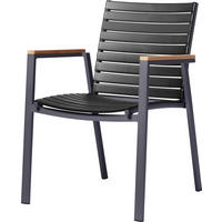STAPELSTUHL Anthrazit, Schwarz, Teakfarben  - Anthrazit/Schwarz, KONVENTIONELL, Holz/Kunststoff (56,5/84/62cm) - Gardenson