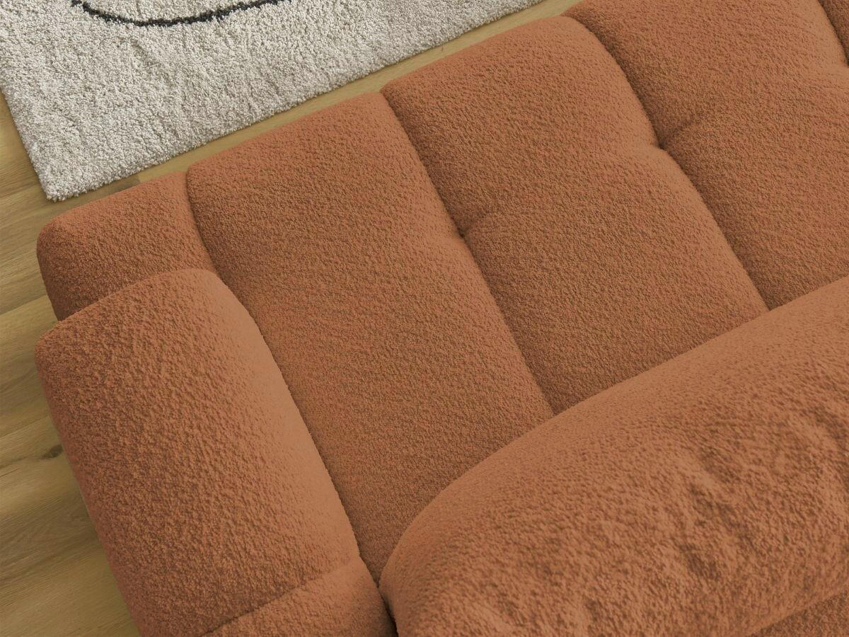 ECKSCHLAFSOFA FUJI Bouclé Orange  inkl.  - Schwarz/Orange, MODERN, Kunststoff/Textil (160/292cm)