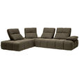 ECKSOFA in Struktur Graubraun  233/313 cm  - Graubraun/Schwarz, Design, Kunststoff/Textil (233/313cm) - Emilio Belluti