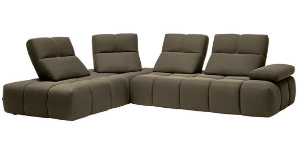 ECKSOFA in Struktur Graubraun  233/313 cm  - Graubraun/Schwarz, Design, Kunststoff/Textil (233/313cm) - Emilio Belluti