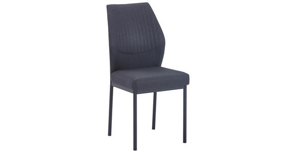 STUHL in Eisen Leinenoptik Metall, Textil - Dunkelgrau/Schwarz, MODERN, Textil/Metall (46/98/58,5cm) - Carryhome