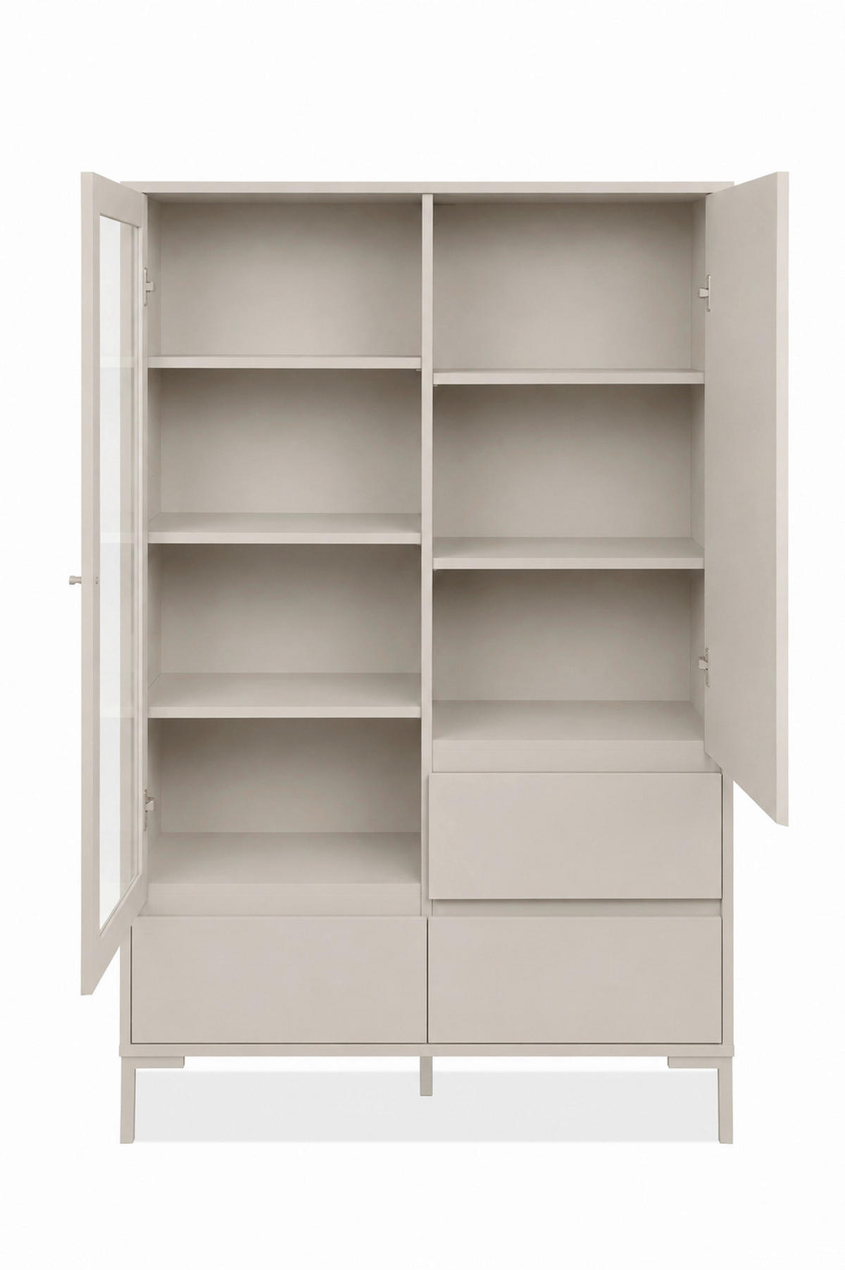 VITRINE  in Kaschmir  - Kaschmir, Design, Glas/Holzwerkstoff (100/155/40cm) - MID.YOU