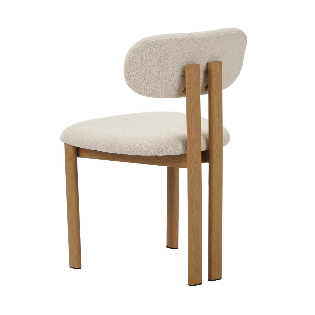 STUHL-SET 2 Stück  in Stahl Bouclé  - Elfenbein/Eichefarben, MODERN, Textil/Metall (50/80/52cm) - Livetastic