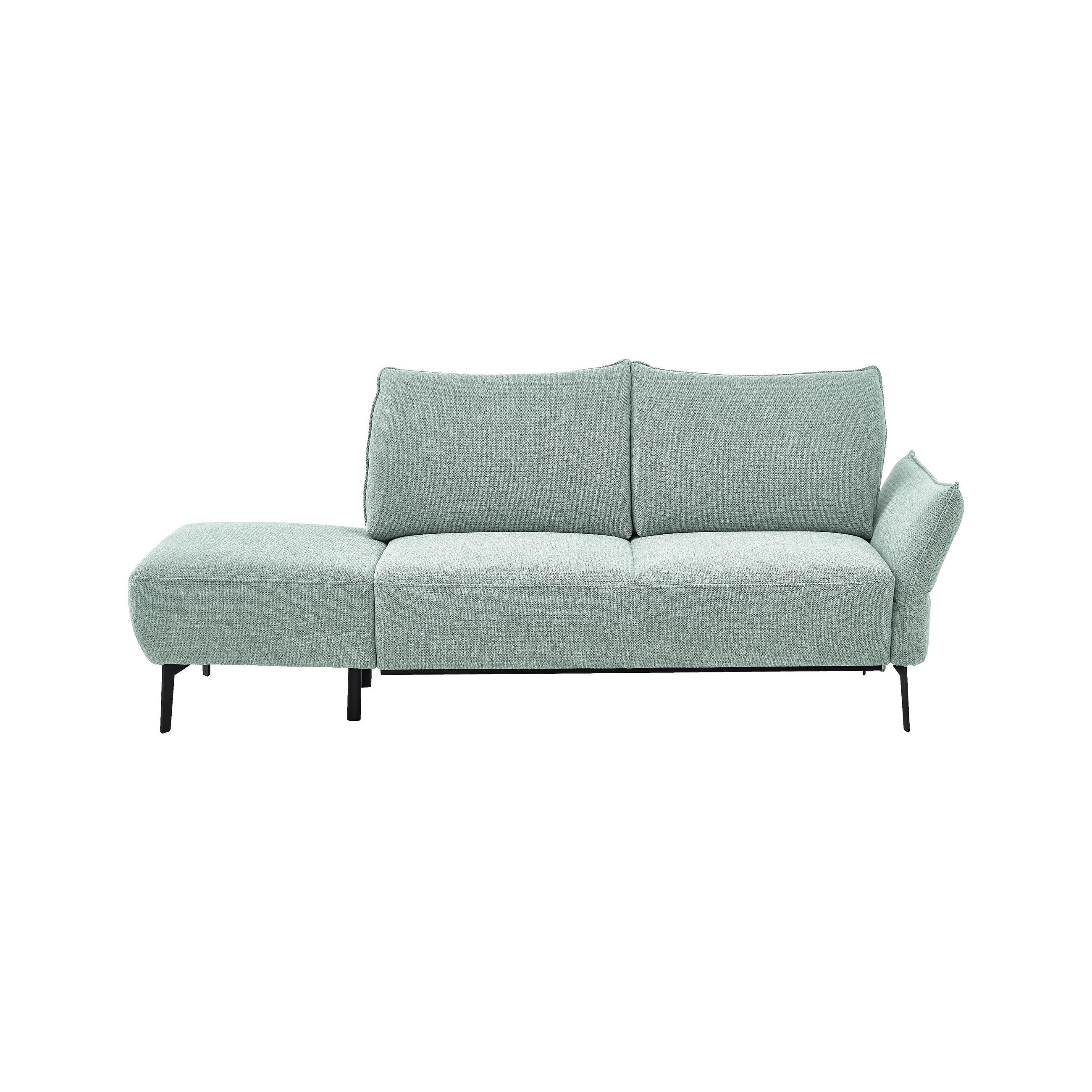 RÉCAMIERE Chenille Hellblau  - Schwarz/Hellblau, Konventionell, Textil/Metall (206/90/92cm) - Elegando