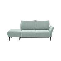 RÉCAMIERE Chenille Hellblau  - Schwarz/Hellblau, Konventionell, Textil/Metall (206/90/92cm) - Elegando