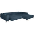 ECKSOFA  in Chenille Blau  279/222 cm  - Blau/Schwarz, KONVENTIONELL, Kunststoff/Textil (279/222cm) - Hom`in
