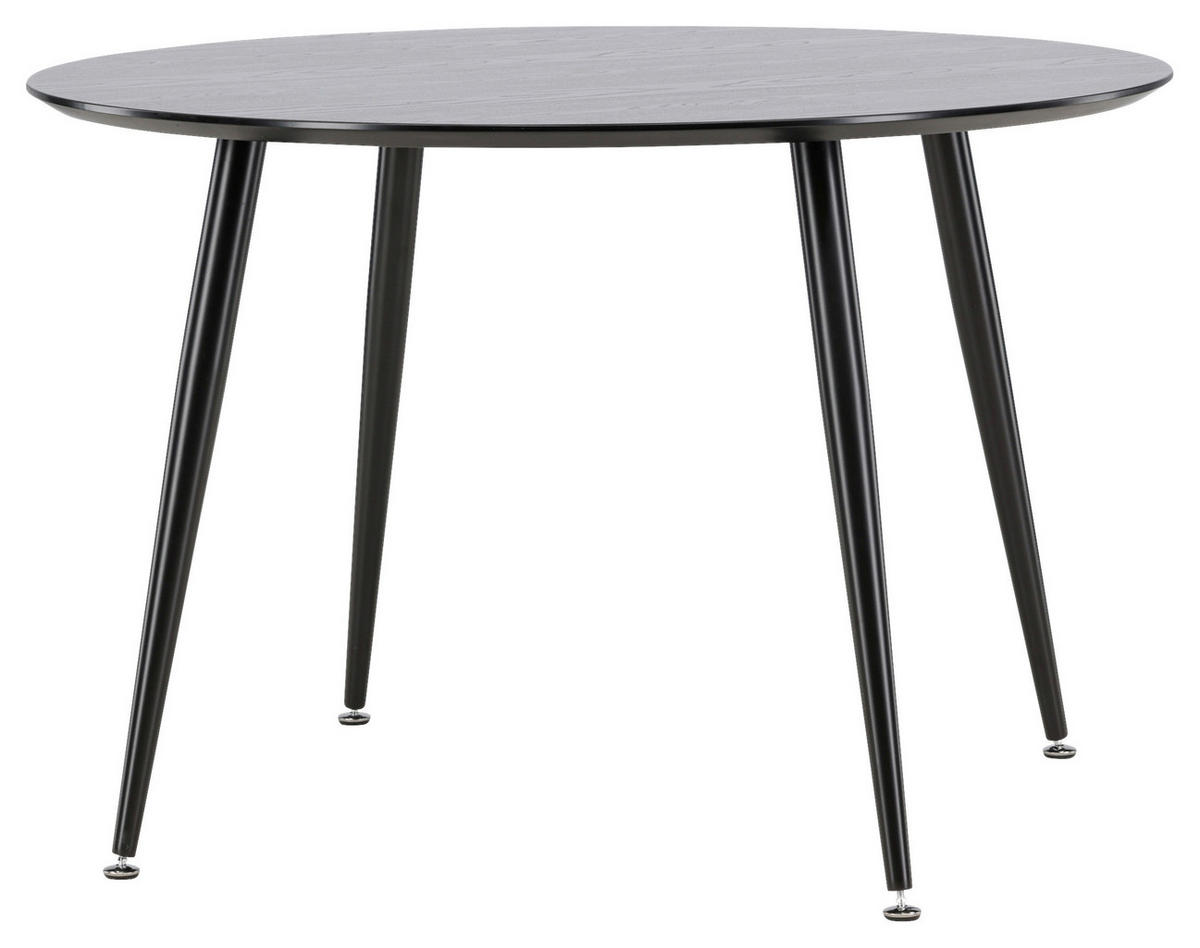 ESSTISCH in Metall, Holzwerkstoff 115/115/75 cm  - Schwarz, Design, Holzwerkstoff/Metall (115/115/75cm) - Livetastic