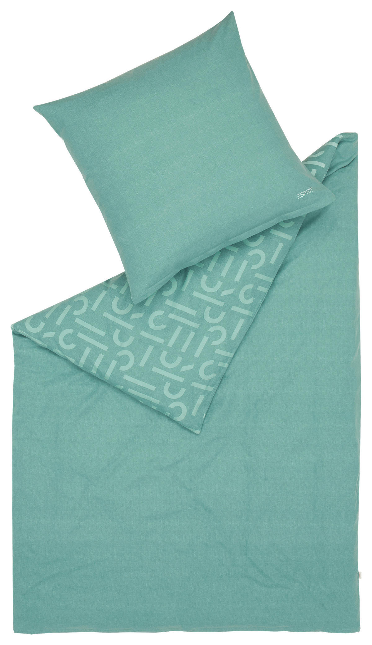 WENDEBETTWÄSCHE E-ScatterBig Renforcé 135/200 cm  - Jadegrün/Mintgrün, Basics, Textil (135/200cm) - Esprit